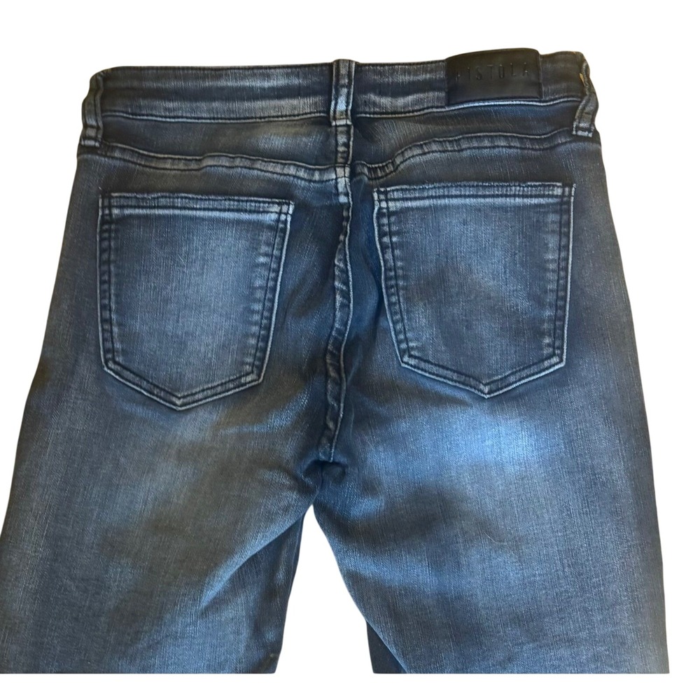 Women's Pistola Black Skinny‎ Jeans Dark Wash Raw Chewed Hem size 26 - Picture 5 of 11